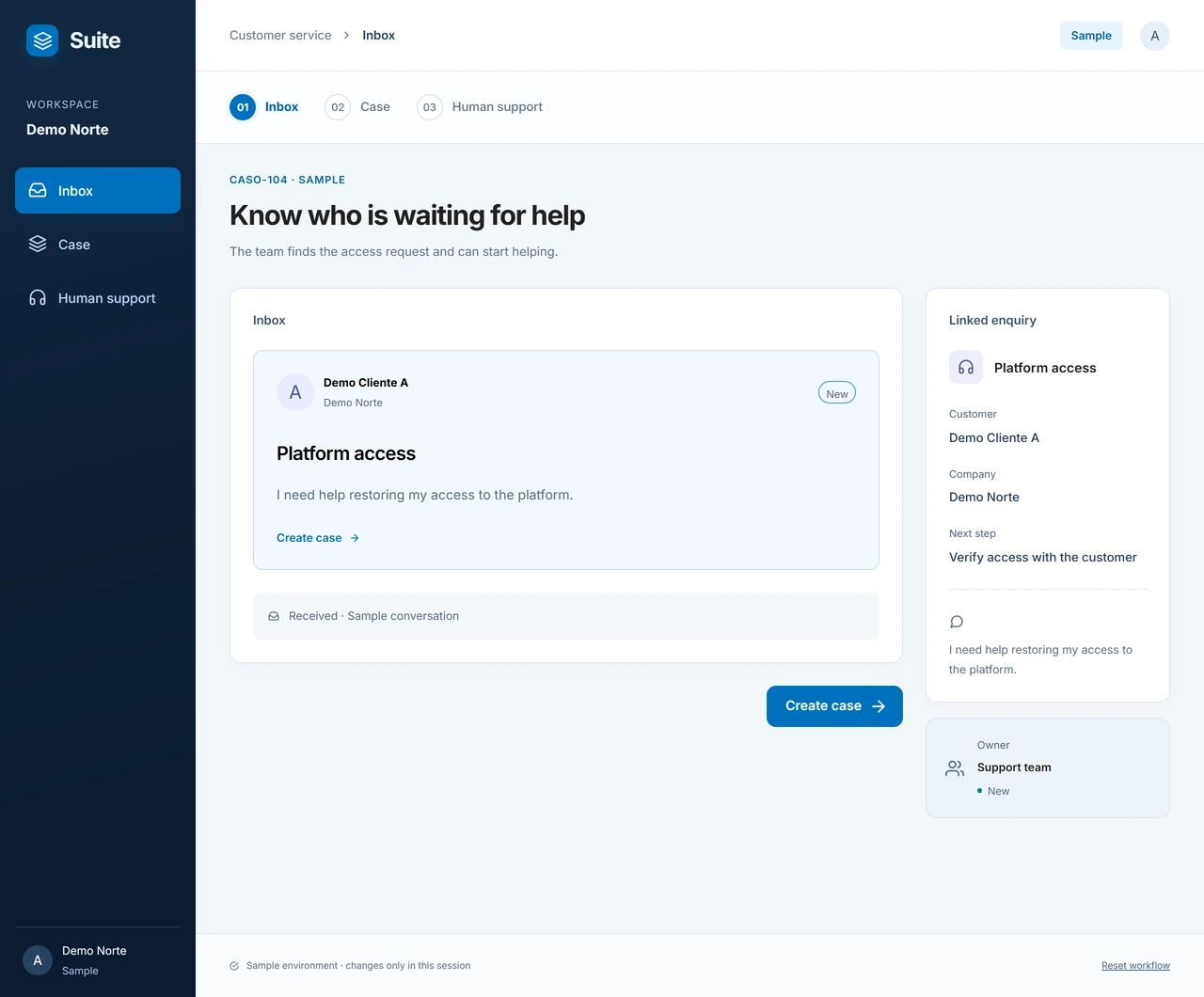 Sample: Know what the customer needs
